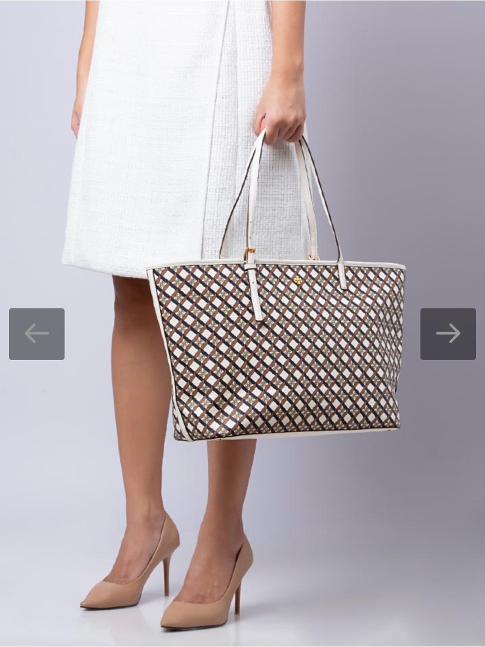NWT Tory Burch Large Geo Logo Top Zip Tote